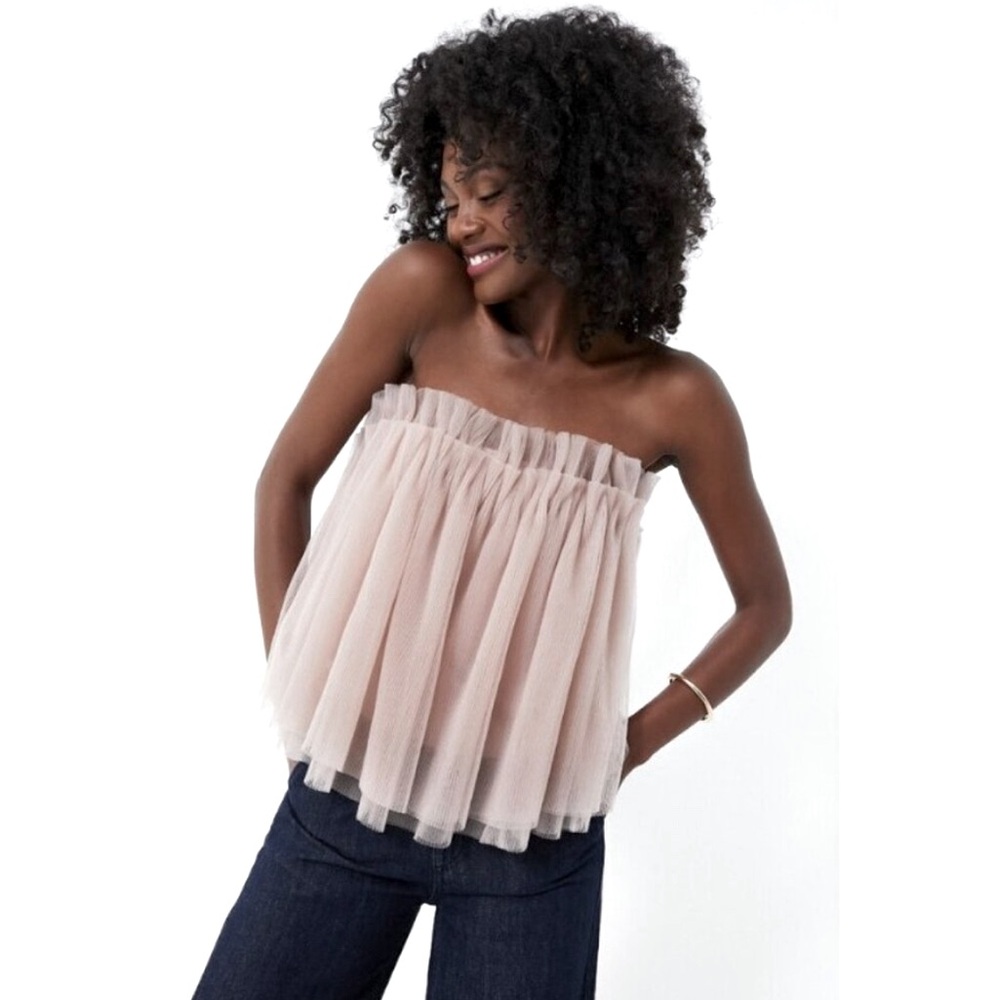 Elegant Cream Strapless Women's Top
